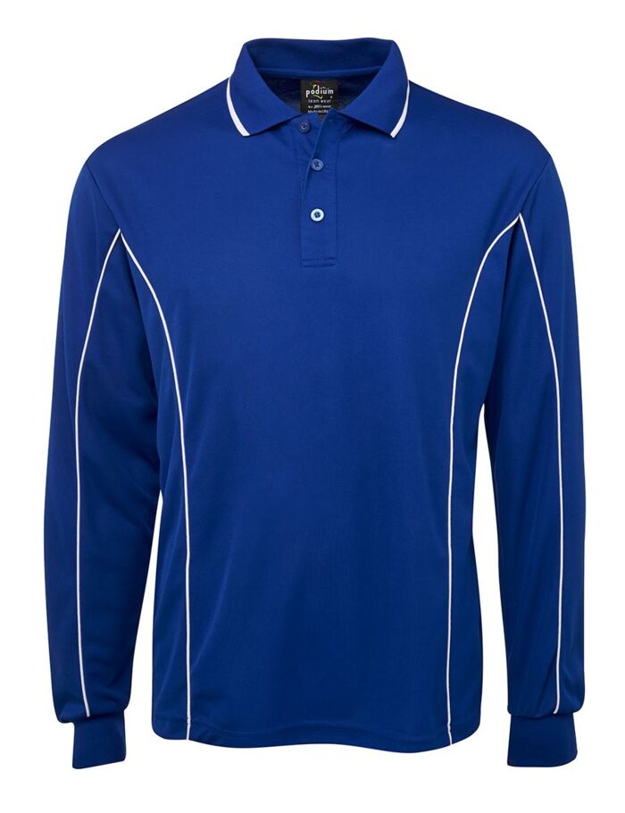 PODIUM L/S PIPING POLO Thumbnail